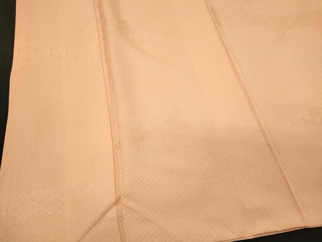 平和屋着物■上質な色無地 吉祥地紋 洒落柿色 正絹 逸品 CABL5867ou