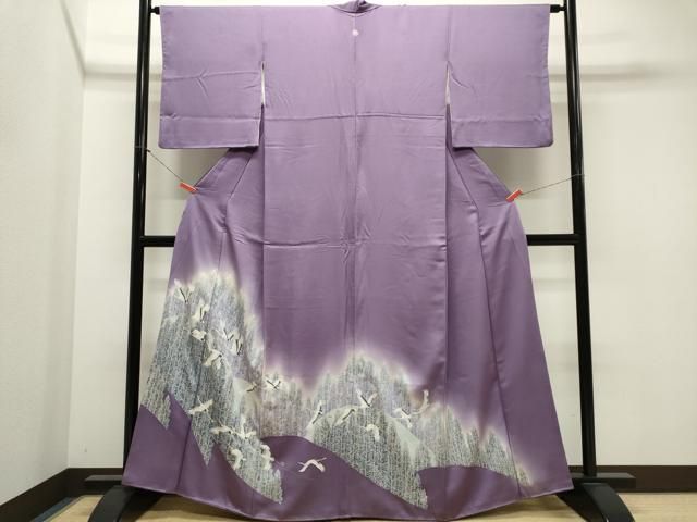 平和屋着物■豪華色留袖 飛鶴樹林文 暈し染め 銀彩 正絹 逸品 CABL5875ou
