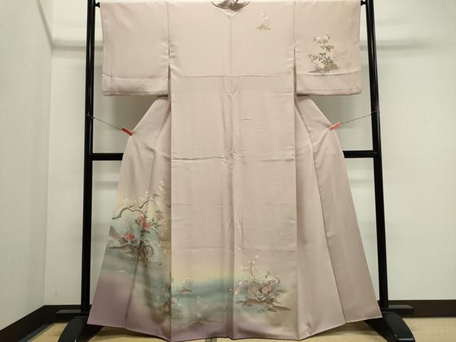 平和屋着物■訪問着 風景花鳥文 暈し染め 金彩 正絹 逸品 CABL5880ou