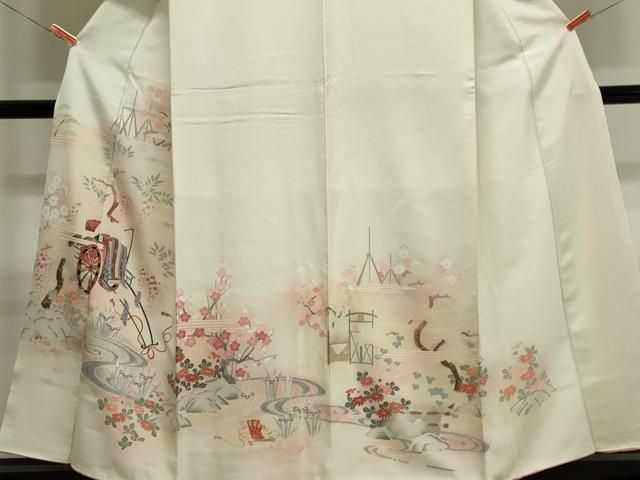 平和屋着物■訪問着 御所車風景花文 暈し染め 正絹 逸品 CABL5882ou