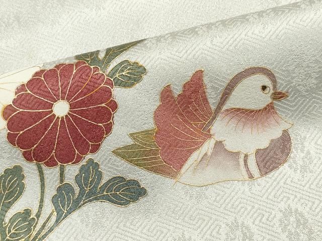 平和屋着物■訪問着 鴛鴦花文 暈し染め 正絹 逸品 CABL5884ou