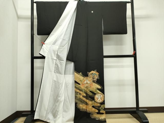 平和屋着物■豪華黒留袖 向かい鳳凰吉祥文 金彩 正絹 逸品 CABL5886ou