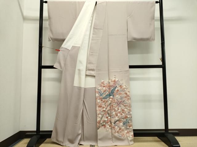 平和屋着物■豪華色留袖 作家物 飛鶴枝花文 金彩 正絹 逸品 CABL5889ou