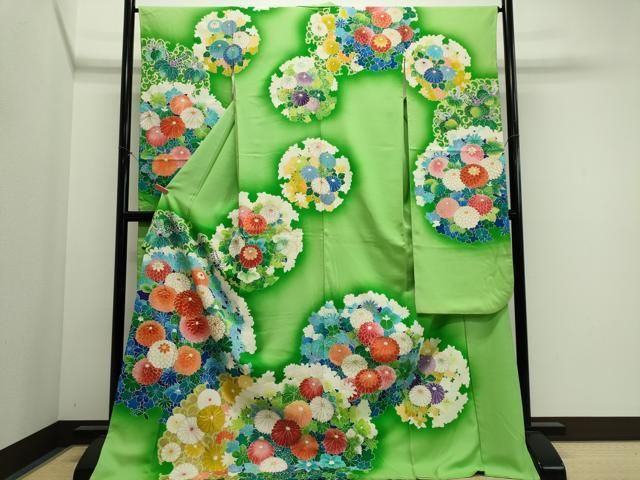 平和屋着物■豪華振袖 駒刺繍 草花丸文 暈し染め 金彩 正絹 逸品 CABL5890ou