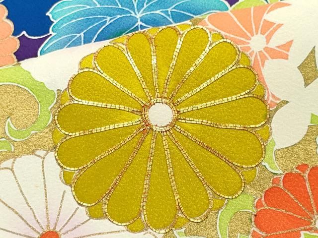 平和屋着物■豪華振袖 駒刺繍 草花丸文 暈し染め 金彩 正絹 逸品 CABL5890ou
