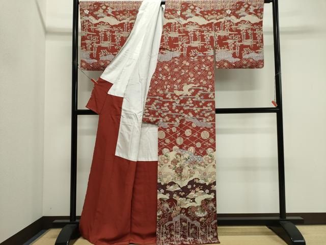 平和屋着物■訪問着 吉祥花鳥文 正絹 逸品 CABL5900ou