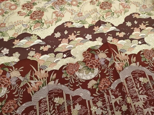 平和屋着物■訪問着 吉祥花鳥文 正絹 逸品 CABL5900ou