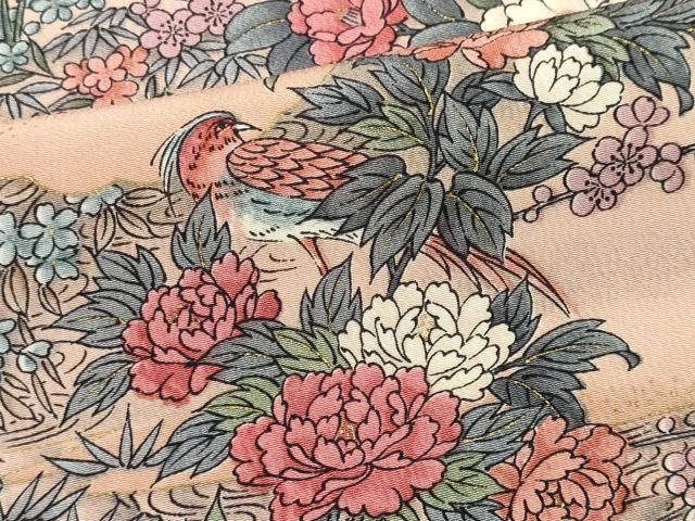 平和屋着物■上質な小紋 花鳥文 金彩 正絹 逸品 CABL5902ou