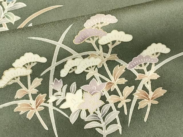 平和屋着物■訪問着 草花文 金彩 正絹 逸品 CABL5905ou