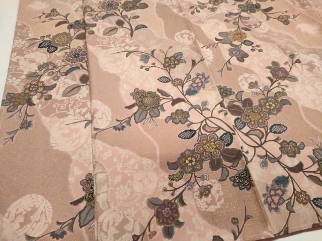 平和屋着物■上質な小紋 枝花文 金彩 正絹 逸品 CABL5906ou