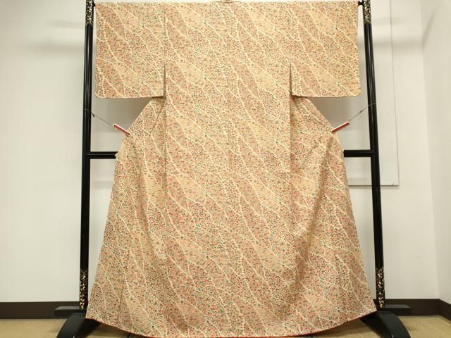 平和屋着物■上質な小紋 草花文 正絹 逸品 未使用 CABL5938ou