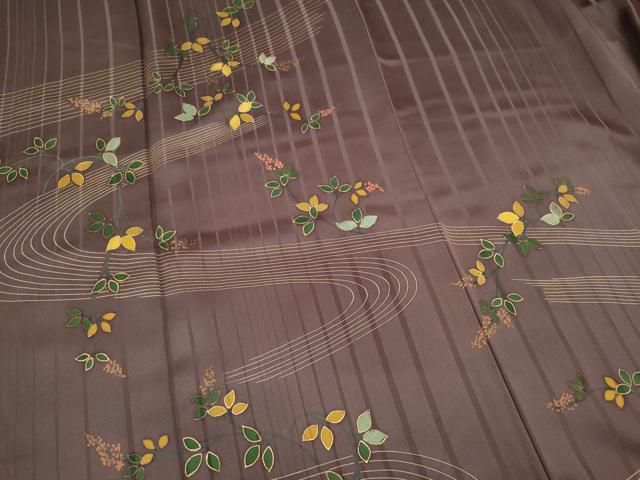 平和屋着物■訪問着 刺繍 流水草花文 金彩 正絹 逸品 CABL5942ou