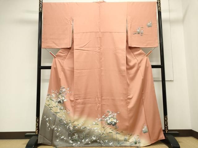 平和屋着物■訪問着 刺繍 花車文 暈し染め 金彩 正絹 逸品 CABL5943ou