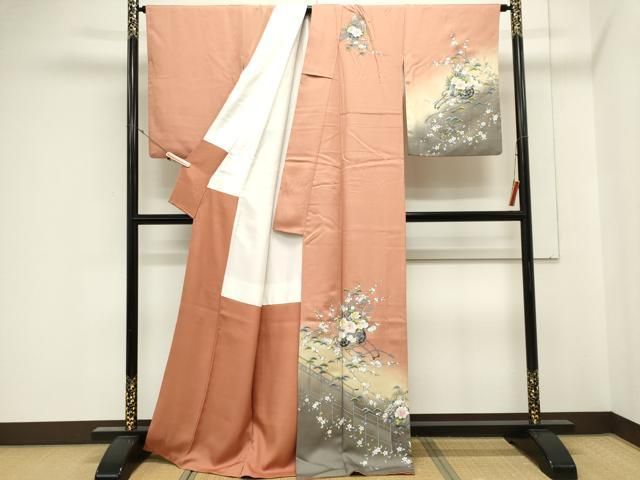 平和屋着物■訪問着 刺繍 花車文 暈し染め 金彩 正絹 逸品 CABL5943ou