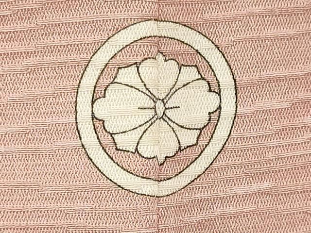 平和屋着物■上質な色無地 作家物 杢目地紋 水柿色 正絹 逸品 CABL5945ou