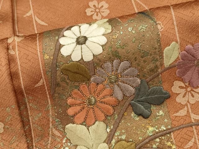 平和屋着物■訪問着 駒刺繍 枝花文 金彩 正絹 逸品 CABL5948ou