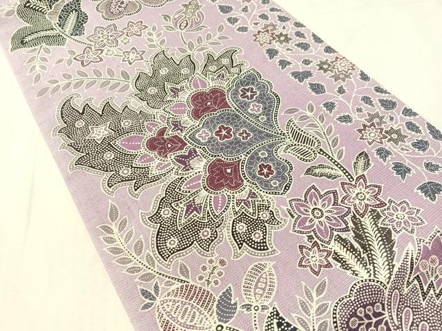 平和屋着物●両面 全通柄 京袋帯 紬地 更紗文 正絹 逸品 CABL6006vp