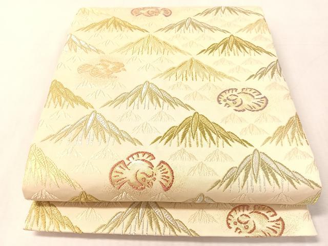 平和屋着物●六通柄袋帯 唐織 ふくら雀 金銀糸 正絹 逸品 CABL6007vp