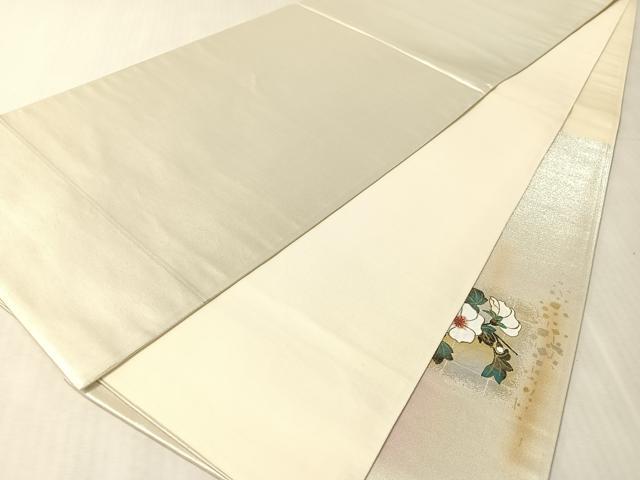 平和屋着物●太鼓柄袋帯 流水枝花文 金銀彩 正絹 逸品 未使用 CABL6017vp