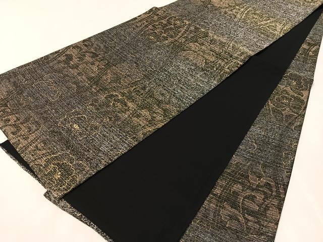 平和屋着物▽全通柄 京袋帯 スリーシーズン 春夏秋 カトレア立涌取 金彩 反端付き 正絹 逸品 CABL6019vp