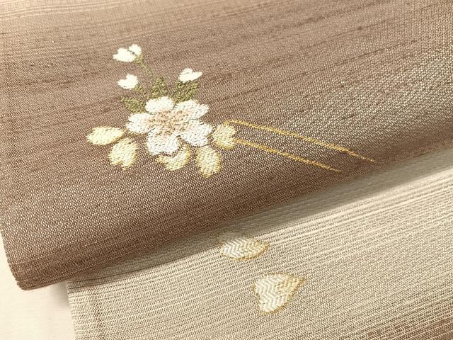 平和屋着物●両面 全通柄袋帯 嵐山さくら桟敷 桜かんざし 月の満ち欠け 金銀糸 正絹 逸品 CABL6030vp