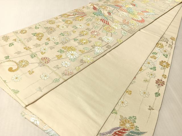 平和屋着物●西陣 六通柄 本袋帯 天平華喰鳥錦 金銀糸 正絹 逸品 CABL6041vp