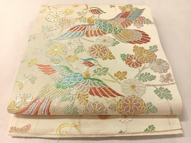 平和屋着物●西陣 六通柄 本袋帯 天平華喰鳥錦 金銀糸 正絹 逸品 CABL6041vp