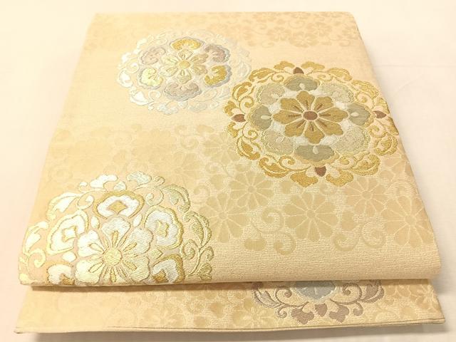 平和屋着物●西陣 志美津織物謹製 六通柄袋帯 正倉院花文 金銀糸 正絹 逸品 CABL6047vp