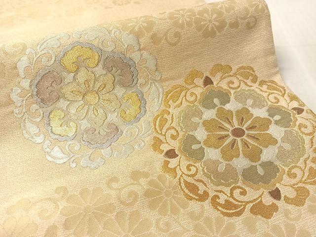 平和屋着物●西陣 志美津織物謹製 六通柄袋帯 正倉院花文 金銀糸 正絹 逸品 CABL6047vp