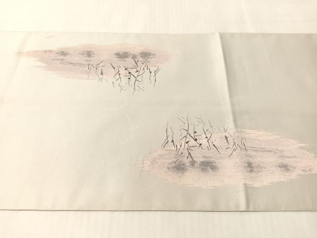 平和屋着物▼太鼓柄袋帯 作家物 夕ぐれどき 銀糸 正絹 逸品 CABL6074vp