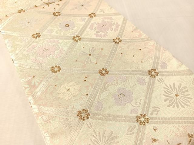 平和屋着物●六通柄袋帯 唐織 御印華文 金糸 正絹 逸品 CABL6080vp