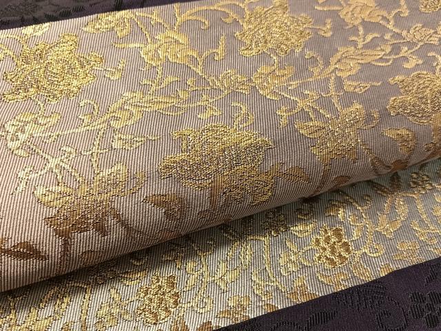 平和屋着物●全通柄袋帯 名物裂 彩 金糸 正絹 逸品 CABL6087vp