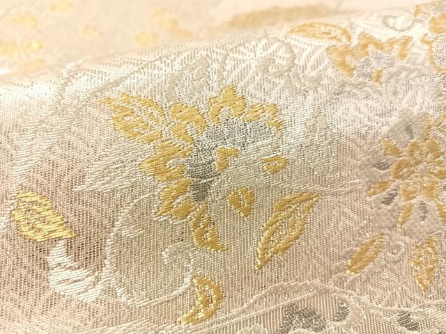 平和屋着物●六通柄袋帯 道長正倉文 純プラチナ二重箔 正絹 逸品 CABL6097vp