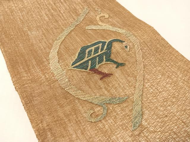 平和屋着物▽太鼓柄袋帯 スリーシーズン 春夏秋 すくい織 抽象文 正絹 逸品 未使用 CABL6103vp