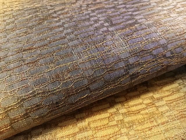 平和屋着物●六通柄袋帯 霞よろけ縞 金糸 正絹 逸品 CABL6106vp