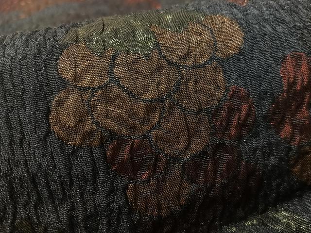 平和屋着物●六通柄袋帯 ふくれ織 葡萄唐草鳥文 金糸 正絹 逸品 CABL6109vp