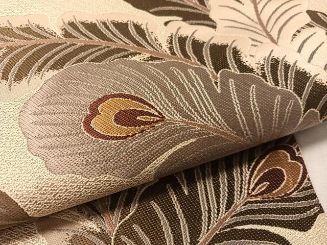 平和屋着物●こむさでもーど・COMME CA DU MODE 六通柄袋帯 孔雀羽文 正絹 逸品 未使用 CABL6115vp