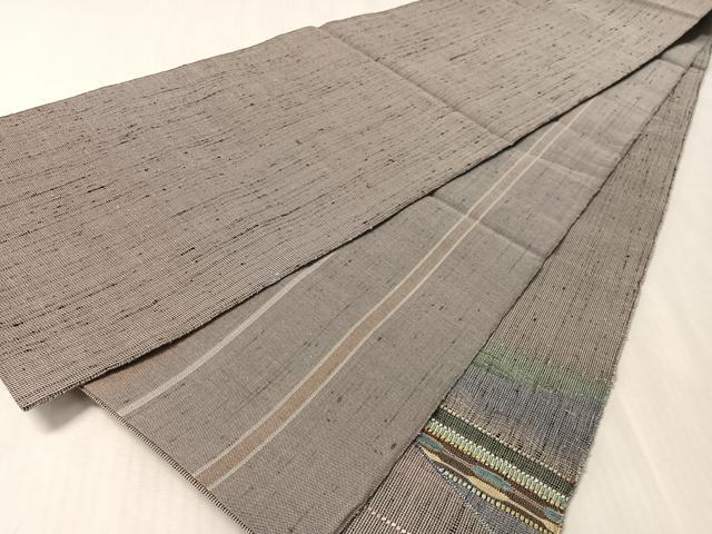 平和屋着物●両面 太鼓柄袋帯 紬地 めがね織 幾何学文様 正絹 逸品 未使用 CABL6117vp