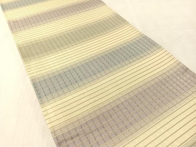 平和屋着物●両面 六通柄袋帯 横段花文 やまと誂製 正絹 逸品 未使用 CABL6119vp