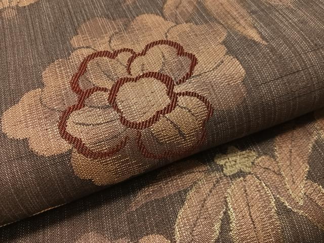 平和屋着物▽六通柄袋帯 スリーシーズン 春夏秋 紬地 モール 枝花文 金糸 正絹 逸品 未使用 CABL6155vp