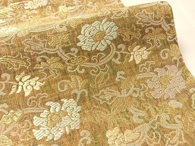 平和屋着物▽六通柄袋帯 スリーシーズン 春夏秋 三重 よろけ織 名物裂 金糸 正絹 逸品 CABL6168vp