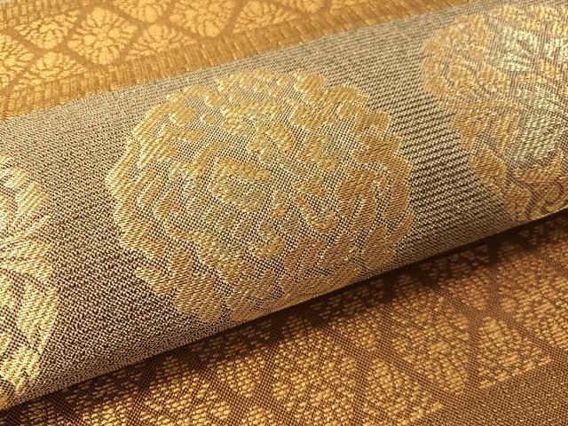 平和屋着物▽六通柄袋帯 スリーシーズン 春夏秋 横段正倉院花文 金糸 正絹 逸品 CABL6169vp