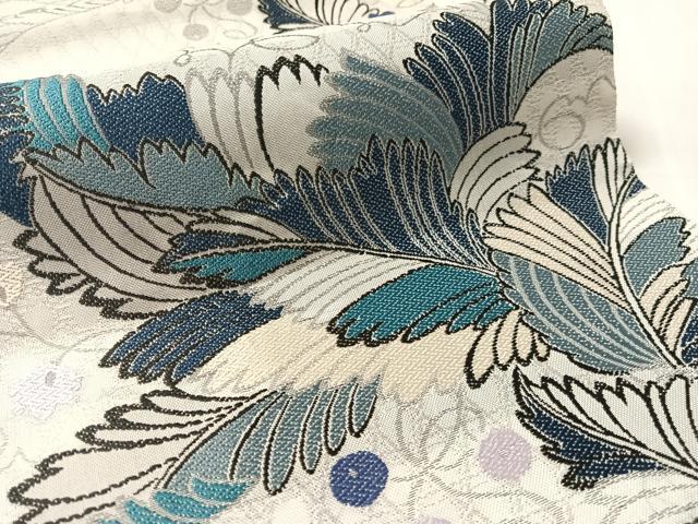 平和屋着物▽太鼓柄袋帯 スリーシーズン 春夏秋 草花文 正絹 逸品 CABL6178vp