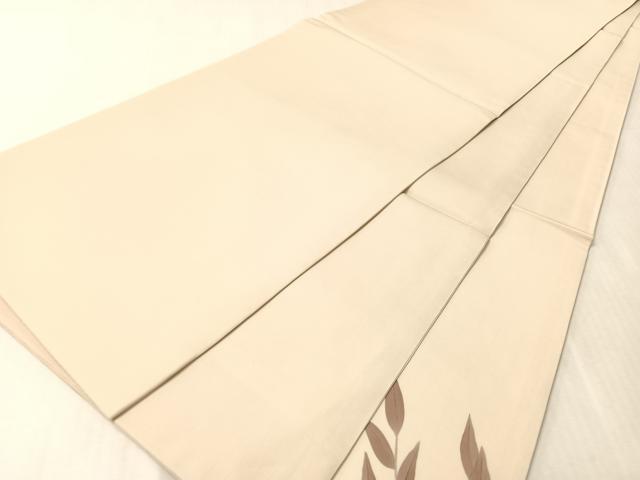 平和屋着物▼塩瀬 太鼓柄袋帯 手描き 枝葉文 正絹 逸品 CABL6182vp
