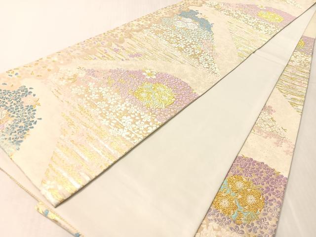平和屋着物●六通柄袋帯 振和音 遠山舞桜 金銀糸 正絹 逸品 CABL6185vp