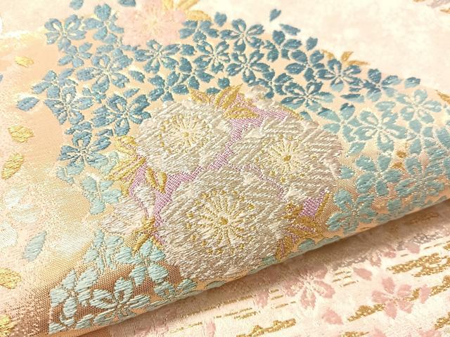 平和屋着物●六通柄袋帯 振和音 遠山舞桜 金銀糸 正絹 逸品 CABL6185vp