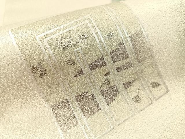 平和屋着物●全通柄袋帯 源氏香 銀彩 正絹 逸品 未使用 CABL6186vp