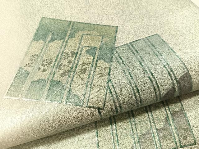 平和屋着物●全通柄袋帯 源氏香 銀彩 正絹 逸品 未使用 CABL6186vp