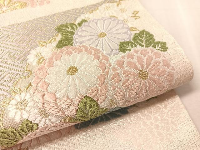 平和屋着物●六通柄袋帯 唐織 元禄宴秀麗花 金銀糸 正絹 逸品 CABL6191vp