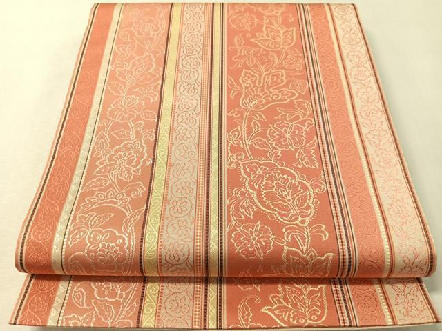 平和屋着物●本場筑前博多織 全通柄 京袋帯 更紗間道 正絹 逸品 CABL6198vp